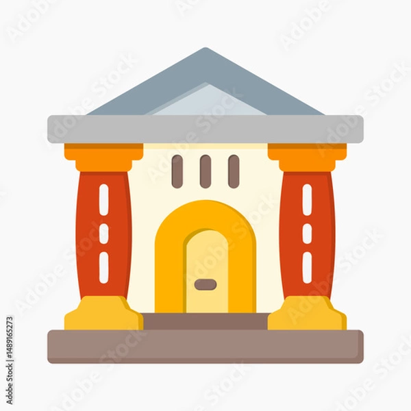 Fototapeta Design Illustration graphic of Museum icon with flat style. Suitable for UI, mobile design, web design, etc.