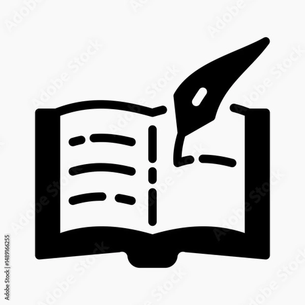 Fototapeta Design Illustration graphic of old book icon with glyph style. Suitable for UI, mobile design, web design, etc.