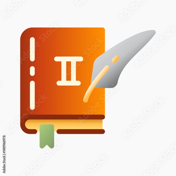 Obraz Design Illustration graphic of History Book icon with gradient style. Suitable for UI, mobile design, web design, etc.
