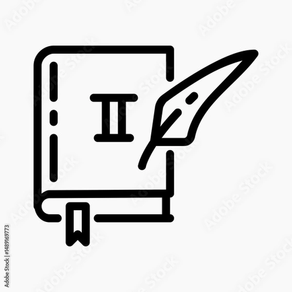 Fototapeta Design Illustration graphic of History Book icon with line style. Suitable for UI, mobile design, web design, etc.
