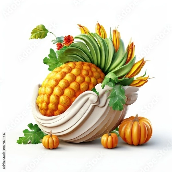 Fototapeta an AI Image Generator, Abstract Vegetable-Inspired Art with Surreal Colors