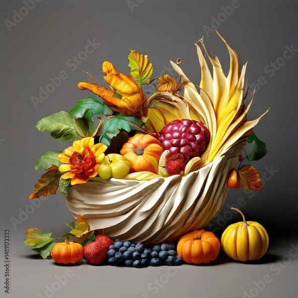 Fototapeta an AI Image Generator, Abstract Vegetable-Inspired Art with Surreal Colors