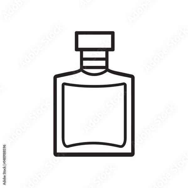 Fototapeta Minimalist outline shows a vintage bottle silhouette with a transparent background for versatility