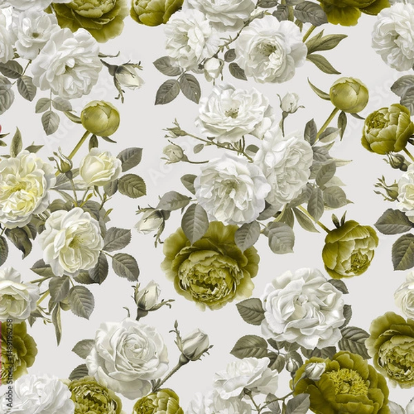 Fototapeta seamless background with roses