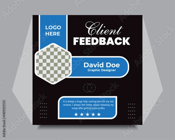 Obraz Customer feedback, testimonial, social media post template, and layout.