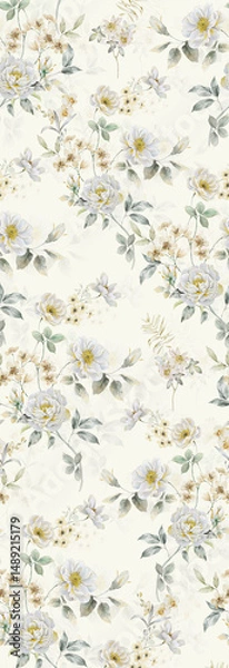 Obraz Lyrical Hand Crafted Curly Floral Pattern Graphics