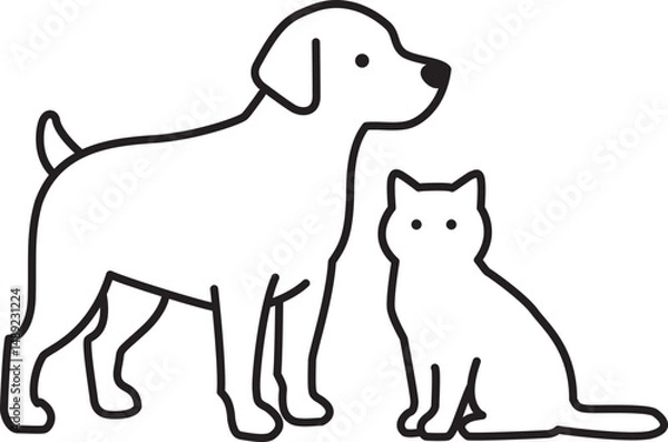 Obraz 犬猫のシンプルなアイコンベクター