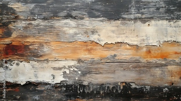 Fototapeta Weathered wood planks abstract background