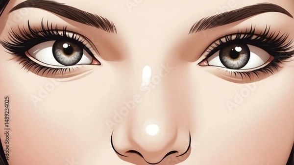 Fototapeta Plus size woman Eyes half-closed with a relaxed, calm demeanor background