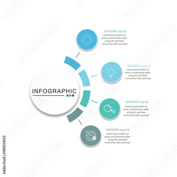 Fototapeta vector illustration design template 4 option or steps.