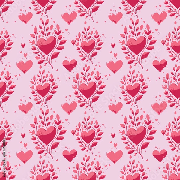 Fototapeta seamless pattern with hearts