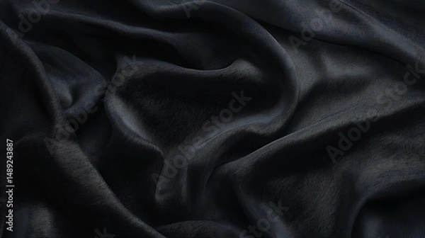Fototapeta Black fabric drape texture background