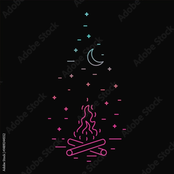 Obraz ampfire night atmosphere