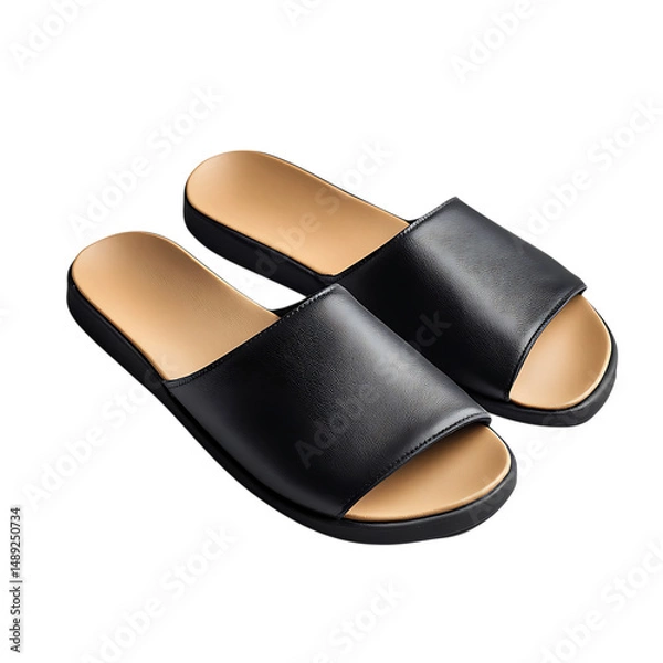 Obraz Minimalist Slipon Sandals with a Sleek Silhouette Isolated on Transparent Background