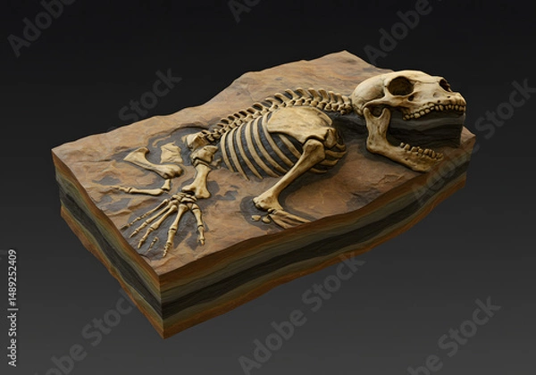 Fototapeta Prehistoric reptile fossil replica