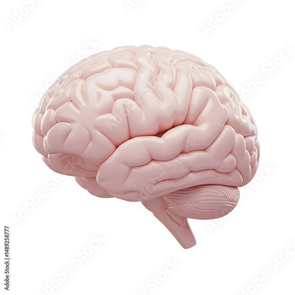 Fototapeta Detailed view of a human brain model highlighting neural structures and textures