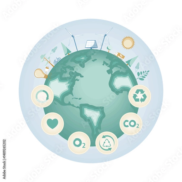 Obraz Earth day, Eco friendly, Sustainable development and World environment day concept.