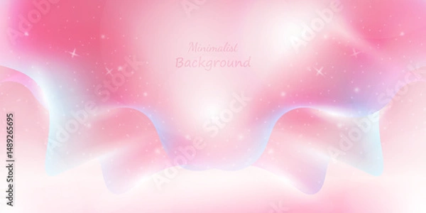 Fototapeta Soft pastel waves blend into a dreamy, sparkling background with elegant minimalist vibes