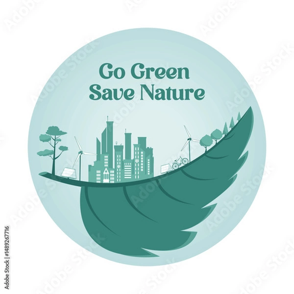 Obraz Ecosystem city and world environment day concept.