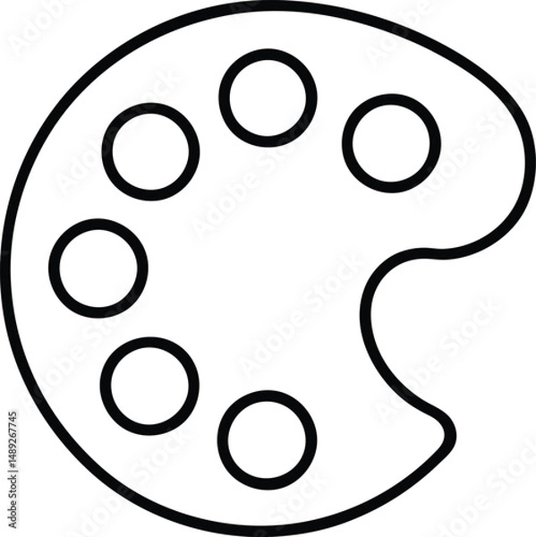 Fototapeta  art palette with gradient colors icon white background