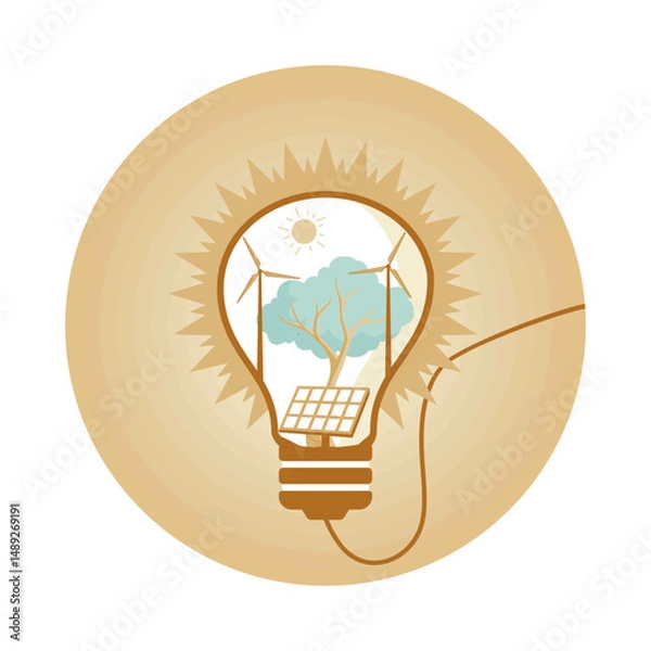 Obraz Green energy for ecology and environment conservation concept.