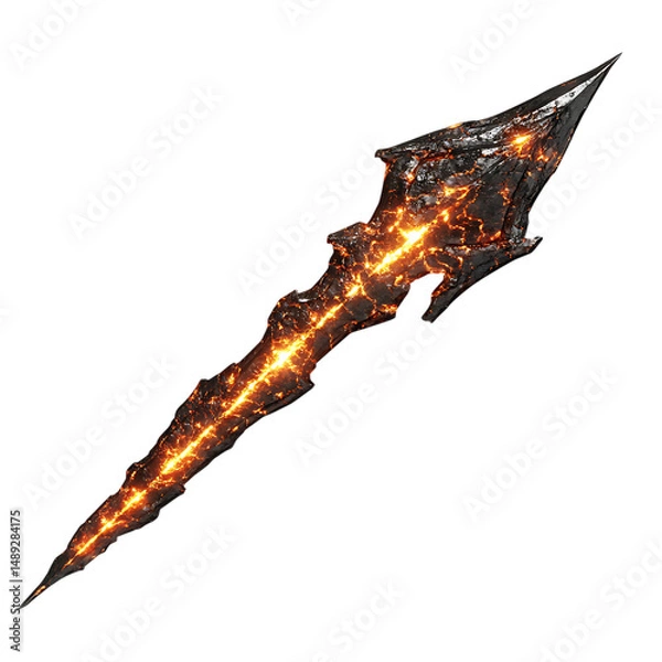 Obraz A Glowing Plasma Core Arrow with Supernova Textures Isolated on Transparent Background