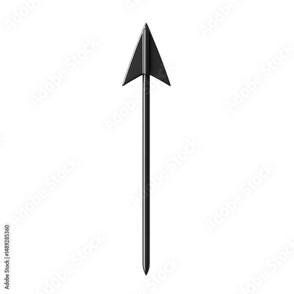 Obraz Sleek Arrow with Minimalist Style in Graphitegrey Isolated on Transparent Background