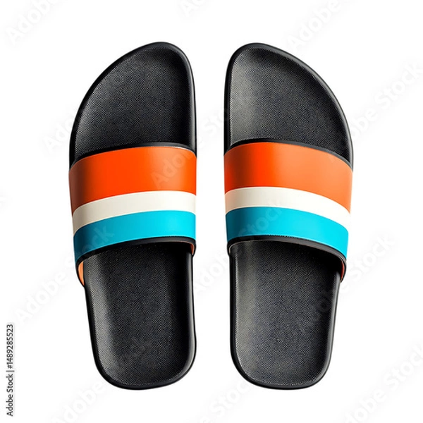 Obraz Trendy Slipon Beach Sandals with a Modern Flexible Design Isolated on Transparent Background