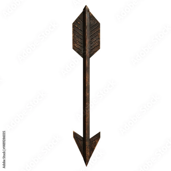 Obraz Bold Arrow with Rugged Distinctive Edges in Forest Isolated on Transparent Background