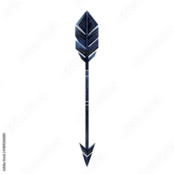 Obraz Contemporary Arrow with Precise Geometry in Midnight Isolated on Transparent Background