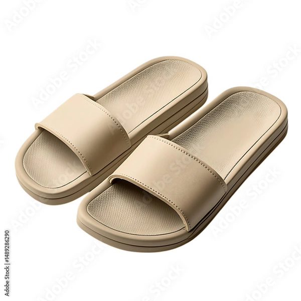 Obraz Minimalist Slip On Sandals With a Clean Design Soft Isolated on Transparent Background