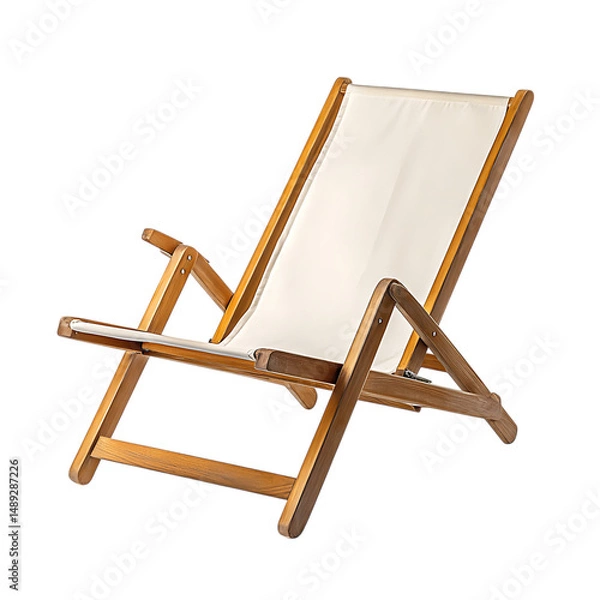 Obraz Advanced Lightweight Wooden Beach Chair with a Mode Isolated on Transparent Background