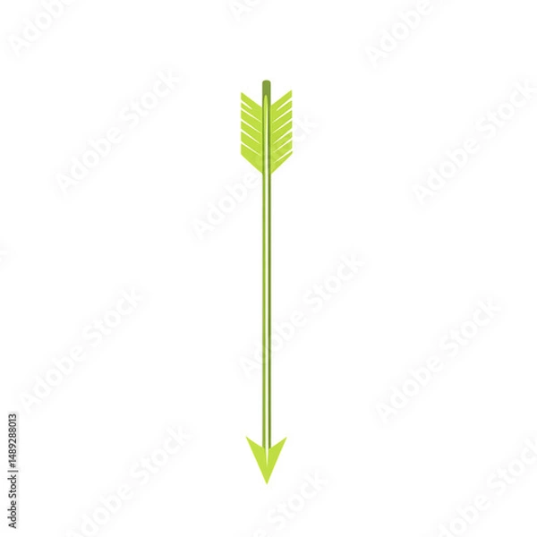 Obraz Minimalistic Arrow with Refined Contours in Lime Green Isolated on Transparent Background