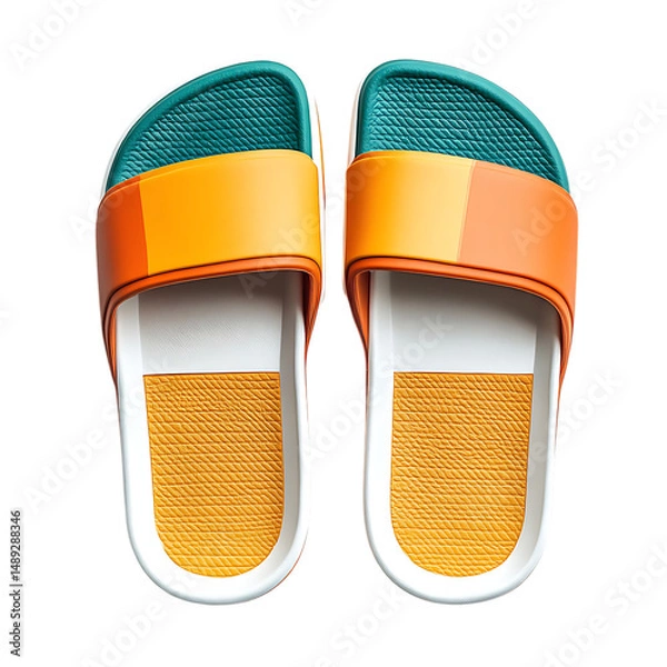 Obraz Trendy Slipon Beach Sandals with a Contemporary Design Isolated on Transparent Background
