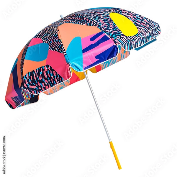 Obraz Contemporary Compact Beach Umbrella with a Bold Dig Isolated on Transparent Background