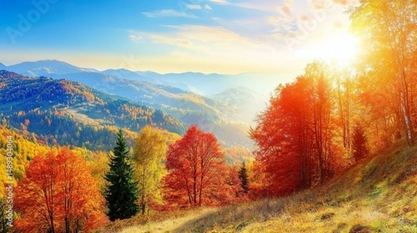 Obraz sunrise in the mountains