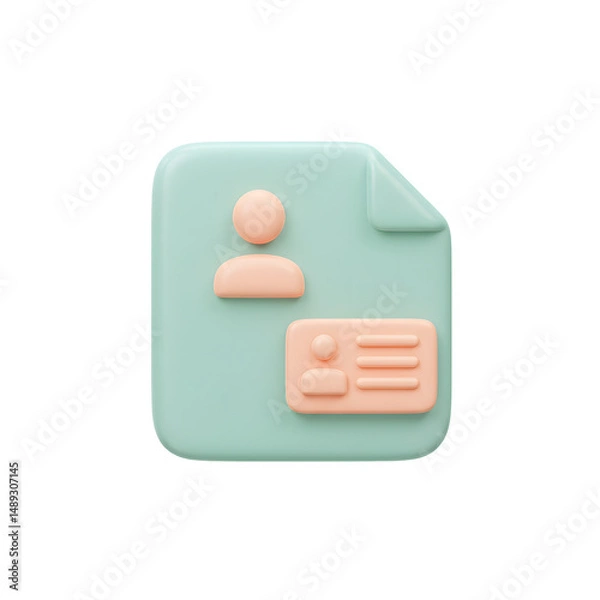 Fototapeta Minimalist Digital Profile Icon in Soft Pastel Blue and Peach Tones for Modern User Interface Design