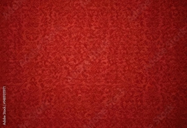 Fototapeta Elegant red damask pattern, perfect holiday backdrop, silk, brocade