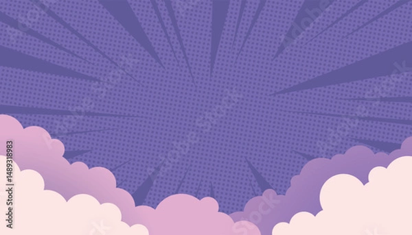 Fototapeta editable purple comic background with modern style