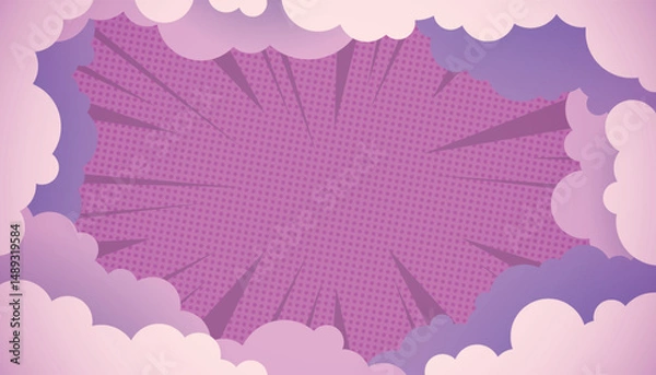 Fototapeta editable pink comic vector background with modern style