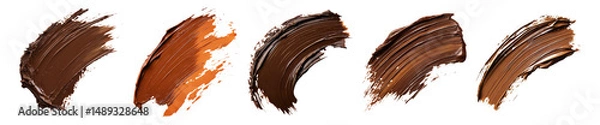 Obraz Various Shades of Brown Paint on a Black Background for Art Projects, Isolated on Transparent, white background