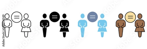 Obraz equality concept line icon. Simple element illustration.