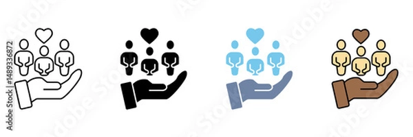 Obraz inclusion concept line icon. Simple element illustration.