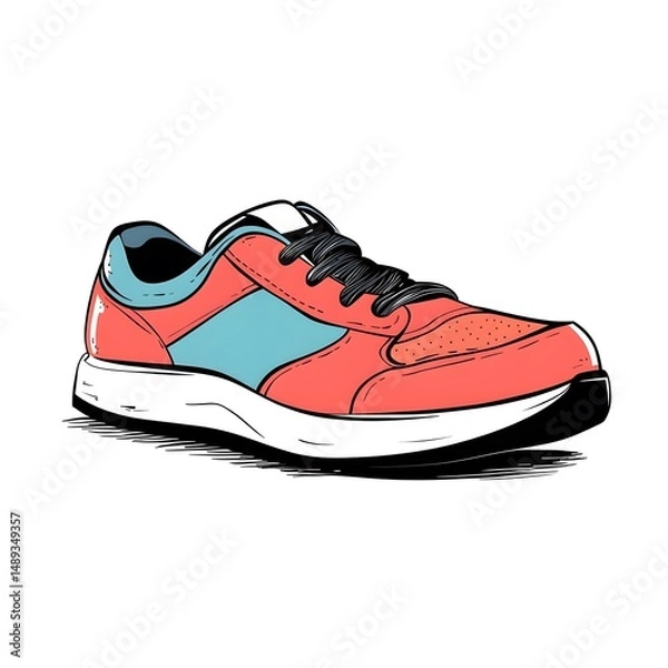 Obraz Hand Drawn Style Shoe Cartoon Vector Illustration for Graphic Design Projects
