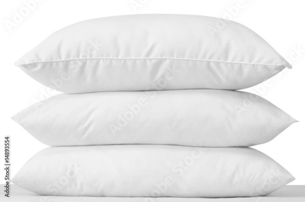 Fototapeta Three soft pillows. Clipping path.