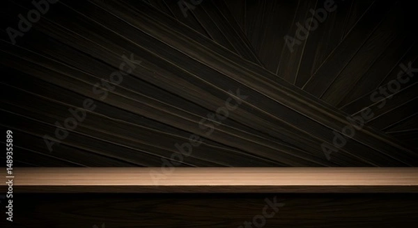 Fototapeta High Quality Dark Wooden Background with Elegant Lines for Design