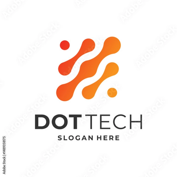 Obraz abstract dot logo modern style, perfect for app and tech logo design