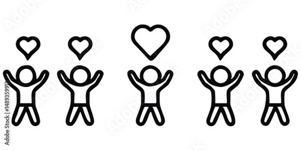 Fototapeta Heartfelt Community Connection Illustration