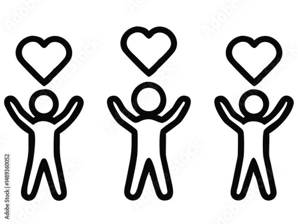 Fototapeta People Celebrating Love and Togetherness Graphic