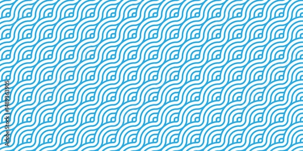 Obraz Overlapping Pattern Minimal diamond geometric waves spiral abstract circle wave line. blue seamless tile stripe geometric create retro line pattern background.